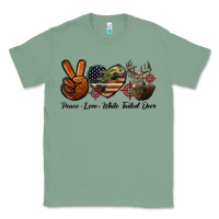Sage Peace Love White Tailed Deer Classic Tee - LillyAllenDesigns