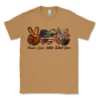 Toasted Coconut Peace Love White Tailed Deer Classic Tee - LillyAllenDesigns