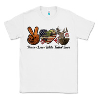 White Peace Love White Tailed Deer Classic Tee - LillyAllenDesigns