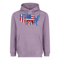 Lavender America map Heavyweight Hoodie - CowhideDigitalArt
