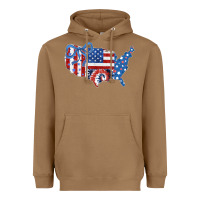 Toasted Coconut America map Heavyweight Hoodie - CowhideDigitalArt