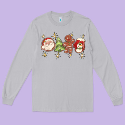 Christmas Gingerbread Cookies Long Sleeve Tee Designed By Texasbilliewilder