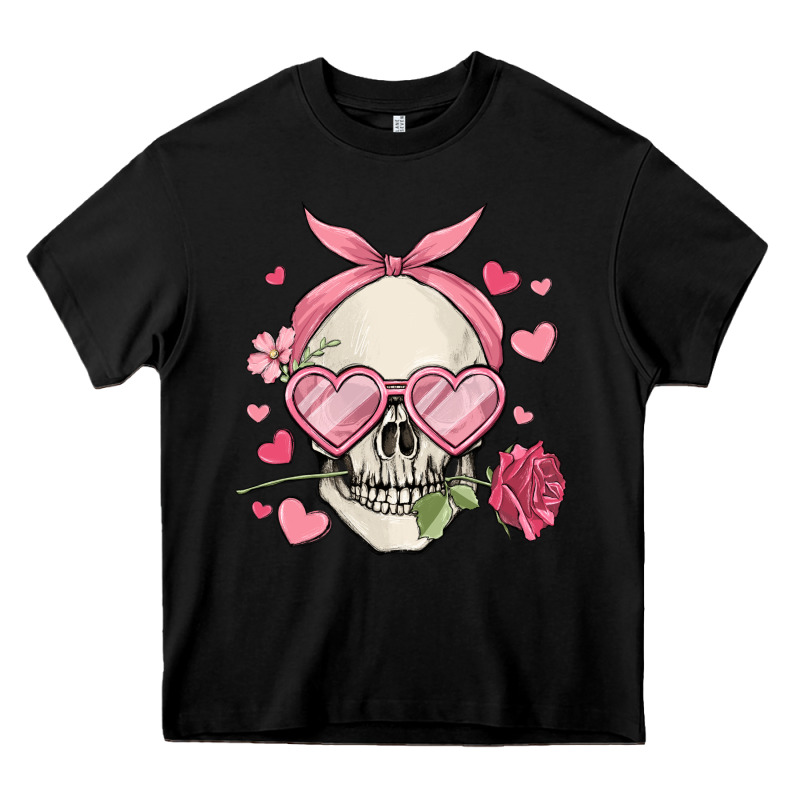 Valentine's Day Skull Heavy Core Tee by MaliasSmallBusiness | Teevron