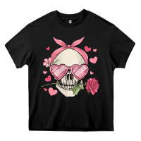Black valentine's day skull Heavy Core Tee - MaliasSmallBusiness