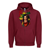 Burgundy Free-ish since 1865 black woman Zipper Hoodie - FaDigitalArtStudio