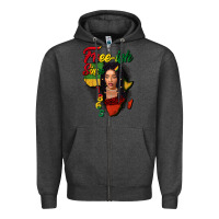 Charcoal Heather Free-ish since 1865 black woman Zipper Hoodie - FaDigitalArtStudio