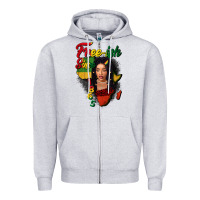 Heather Grey Free-ish since 1865 black woman Zipper Hoodie - FaDigitalArtStudio