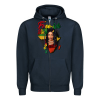 Navy Free-ish since 1865 black woman Zipper Hoodie - FaDigitalArtStudio