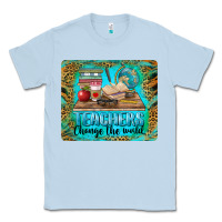 Dusty Blue teachers change the world mousepad Classic Tee - BarkalooDesign