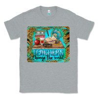 Heather Grey teachers change the world mousepad Classic Tee - BarkalooDesign