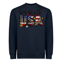 Navy god bless the usa Heavyweight Sweatshirt - CowGirlArtShop