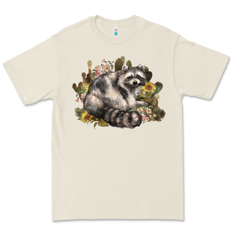 Floral Racoon Western Premium Tee by NancyCooperArtShop | Teevron