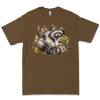 Cacao floral racoon western Premium Tee - NancyCooperArtShop