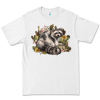 White floral racoon western Premium Tee - NancyCooperArtShop