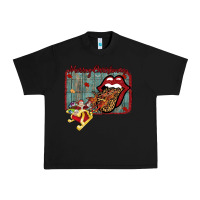 Black Merry Christmas Lips Santa Urban Heavy Tee - Bettercallsaul