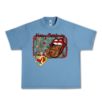 Pebble Blue Merry Christmas Lips Santa Urban Heavy Tee - Bettercallsaul