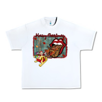 White Merry Christmas Lips Santa Urban Heavy Tee - Bettercallsaul
