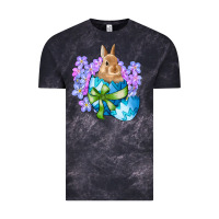 Cloud Black easter bunny egg flowers Vintage Tee - RanaPortraitStore