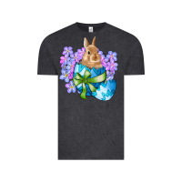 Vintage Black easter bunny egg flowers Vintage Tee - RanaPortraitStore