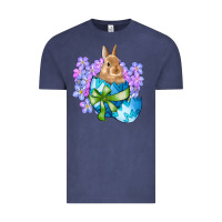 Vintage Denim easter bunny egg flowers Vintage Tee - RanaPortraitStore
