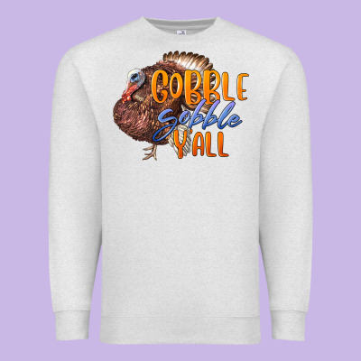 Fall Gobble Gobble Y'all Premium Sweatshirt Designed By Lillyallendesigns