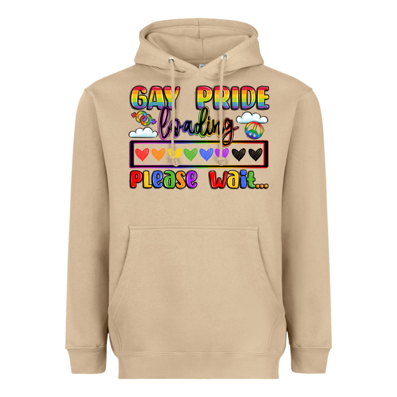Gay Pride Loading Please Wait Heavyweight Hoodie by LillyAllenDesigns | Teevron
