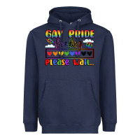Navy gay pride loading please wait Heavyweight Hoodie - LillyAllenDesigns
