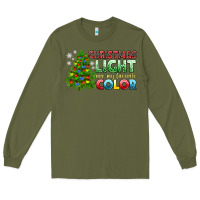 Army Green Christmas light are my favorite color Long Sleeve Tee - NancyCooperArtShop