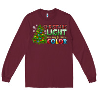 Burgundy Christmas light are my favorite color Long Sleeve Tee - NancyCooperArtShop