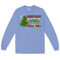 Colony Blue Christmas light are my favorite color Long Sleeve Tee - NancyCooperArtShop