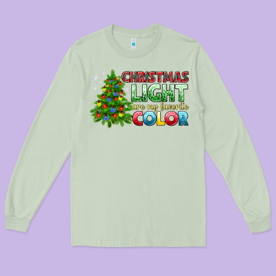 Christmas Light Are My Favorite Color Long Sleeve Tee Designed By Nancycooperartshop