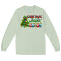 Matcha Christmas light are my favorite color Long Sleeve Tee - NancyCooperArtShop