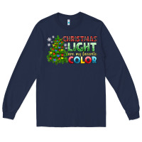 Navy Christmas light are my favorite color Long Sleeve Tee - NancyCooperArtShop