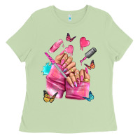 Matcha pink nail art hand Ladies Tee - NancyCooperArtShop