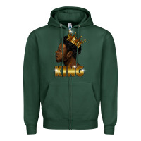 Sports Green black king Zipper Hoodie - FaDigitalArtStudio