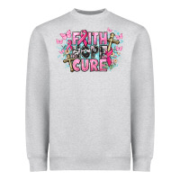 Heather Grey Faith hope cure Cancer Awareness Heavyweight Sweatshirt - HowdyJamesFarm