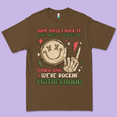 Some Days I Rock It Some Days It Rocks Me Either W Premium Tee Designed By Maliassmallbusiness