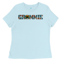 Baby Blue grammie cowhide sunflower 1 Ladies Tee - Jasminsmagicworld