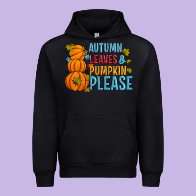 Autumn Leaves And Pumpkin Please Urban Hoodie Designed By Artiststas