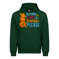 Forest Green Autumn leaves and pumpkin please Urban Hoodie - Artiststas