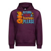 Mauve Wine Autumn leaves and pumpkin please Urban Hoodie - Artiststas