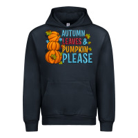 Navy Autumn leaves and pumpkin please Urban Hoodie - Artiststas