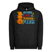 Pigment Black Autumn leaves and pumpkin please Urban Hoodie - Artiststas