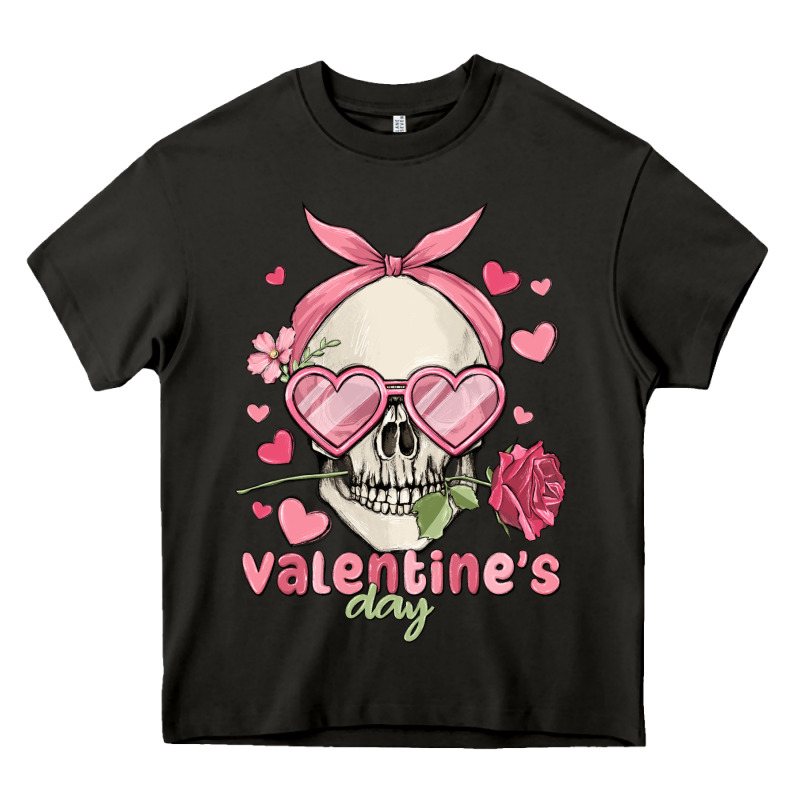 Valentine's Day Skull Heavy Core Tee by MaliasSmallBusiness | Teevron