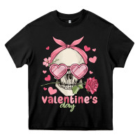 Black valentine's day skull Heavy Core Tee - MaliasSmallBusiness