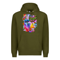 Army Green Love pride Premium Hoodie - FaDigitalArtStudio
