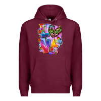 Burgundy Love pride Premium Hoodie - FaDigitalArtStudio