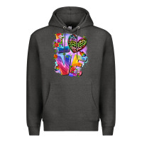Charcoal Heather Love pride Premium Hoodie - FaDigitalArtStudio