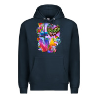 Navy Love pride Premium Hoodie - FaDigitalArtStudio