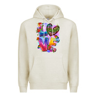 Oatmeal Heather Love pride Premium Hoodie - FaDigitalArtStudio